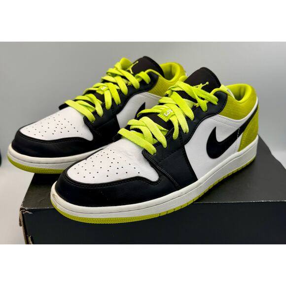 Nike Air Jordan 1 Low SE Cyber Sz 9.5 CK3022-003 Volt Green # 424 - Picture 1 of 8